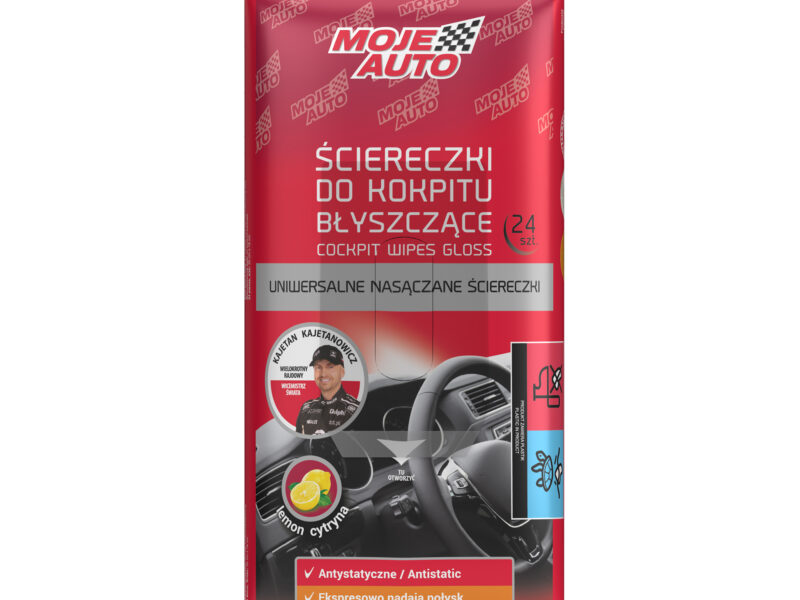 MOJE AUTO - Ściereczki do Kokpitu Blyszczące - Cytryna - 24 szt.