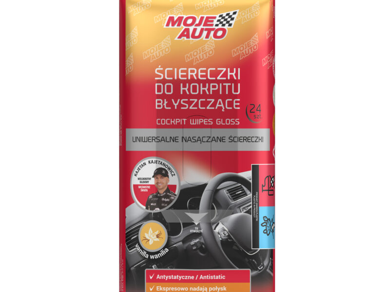 MOJE AUTO - Ściereczki do Kokpitu Błyszczące - Wanilia - 24 szt.
