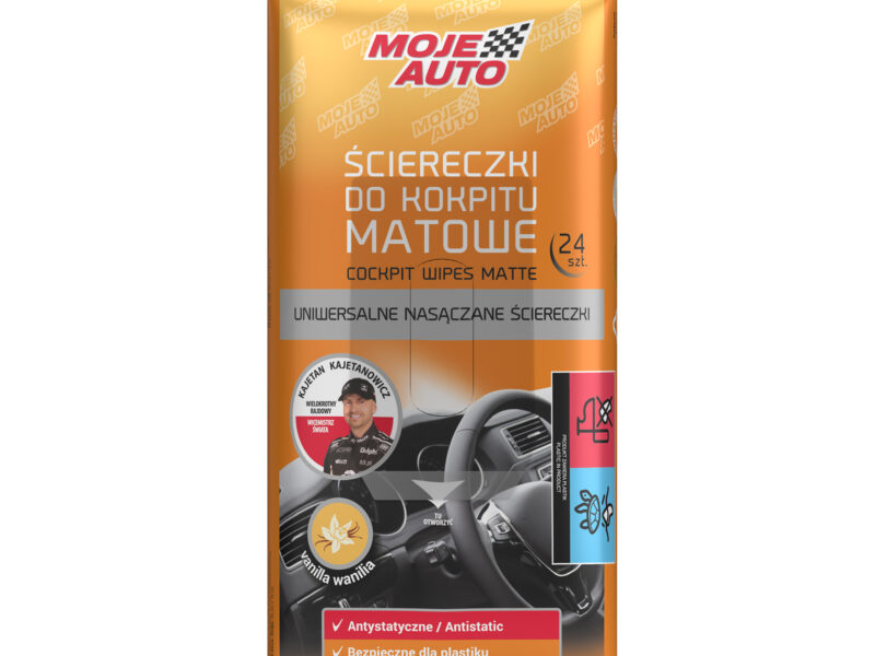 MOJE AUTO - Ściereczki do Kokpitu Matowe - Wanilia - 24 szt.